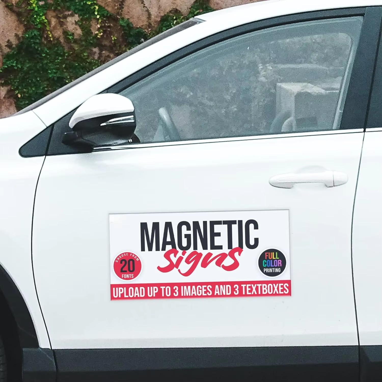 Wall Sticker - カスタムフルカラー車用マグネットサイン、パーソナライズされたビニール製車両用ドアマグネットステッカー、取り外し可能なビジネス広告用車用マグネット