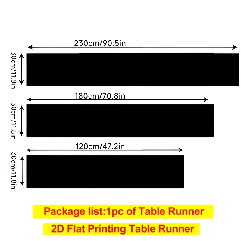オーダーメイドのテーブルランナー1枚。黒または白。幅30cm - Table Runner のレビューと価格