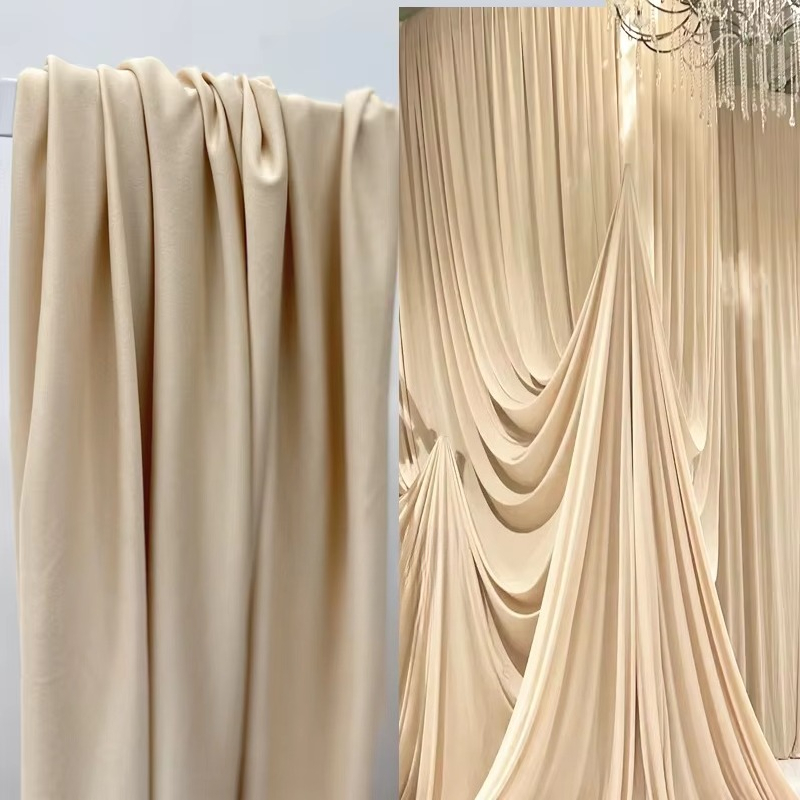 白いコーヒーミルクシルクストレッチ生地。クリーム色のウェディ - Curtain Curtain のレビューと価格