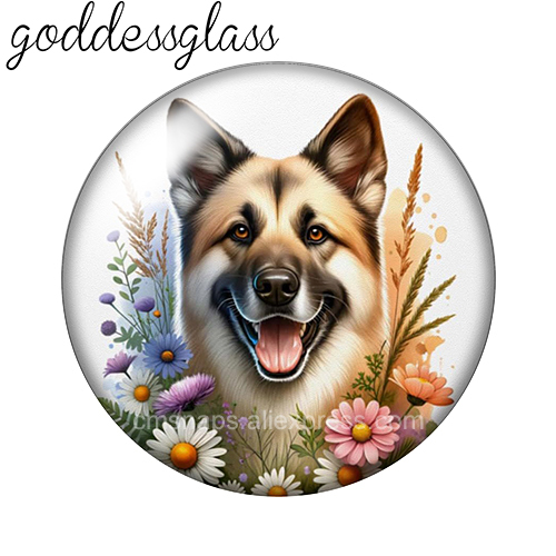 花の中にいる可愛い犬たち。シェパードドッグ、ブルドッグ。10 - Vase Decor のレビューと価格