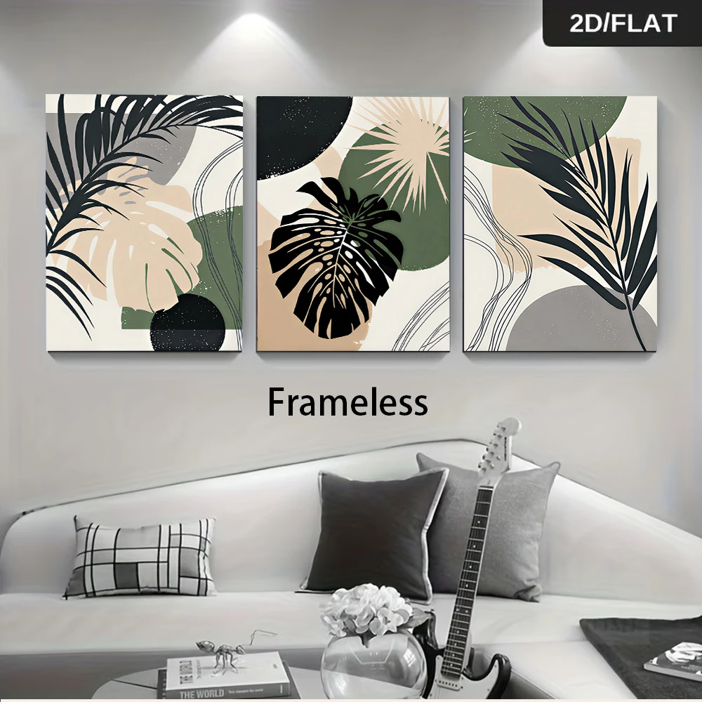 複数のサイズ展開、フレームなしのキャンバス絵画3点セット。モ - Abstract Canvas Set のレビューと価格