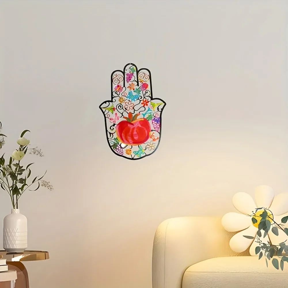 CIFBUY ハムサの手の形をした金属製の壁飾り。カラフルな - Wall Art のレビューと価格