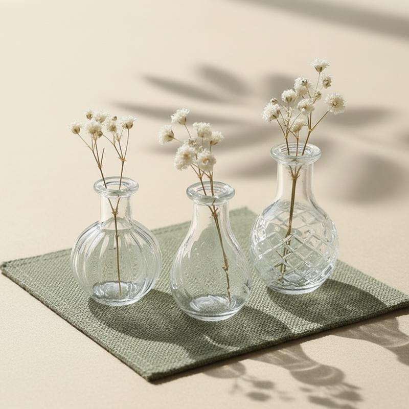 { # } 1個入り ミニチュアガラス花瓶 デコレーション  - Vase Decor のレビューと価格