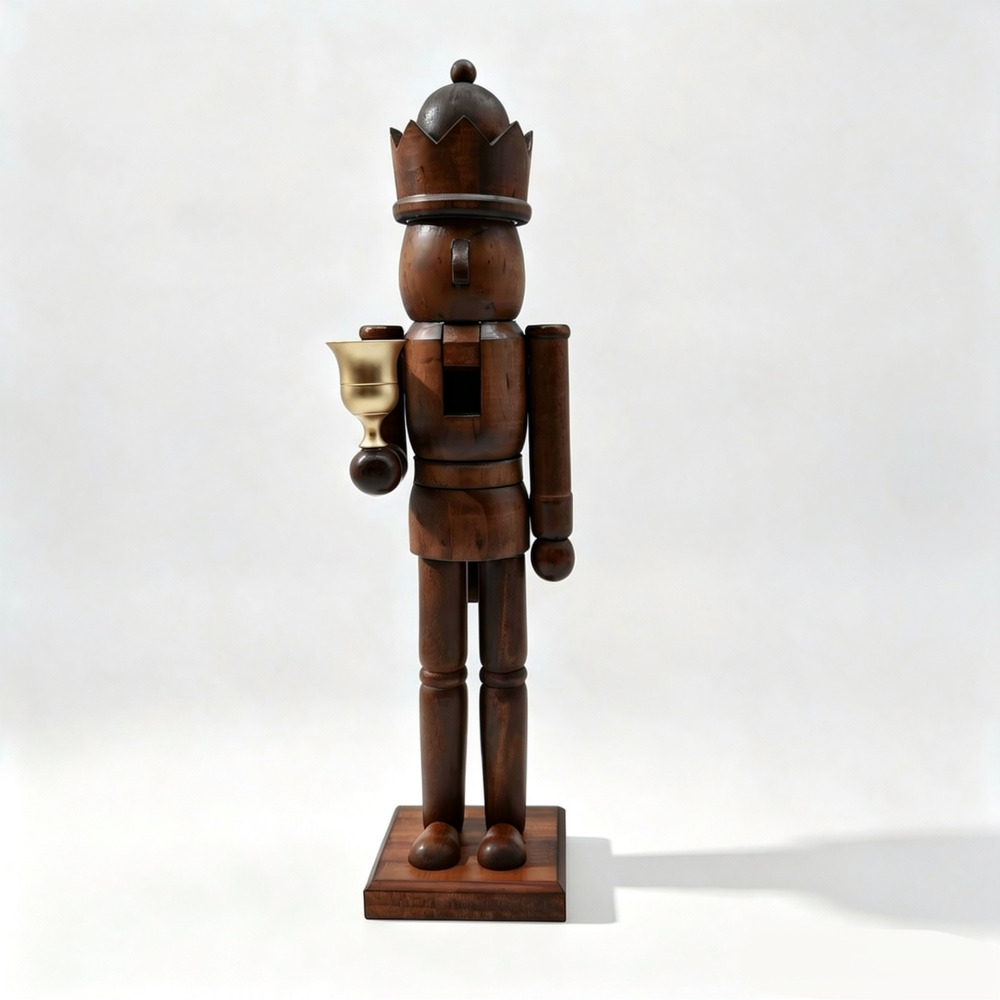 アンティーク調のくるみ割り人形と金色のキャンドルホルダー。木 - Candle Holder Decor のレビューと価格