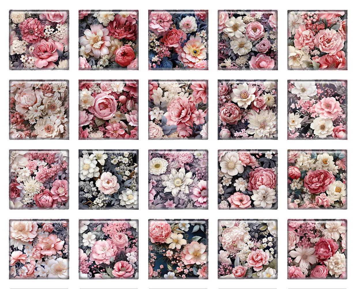 ランダムミックスラウンド/オーバル/スクエアピンクローズフラ - Vase Decor のレビューと価格