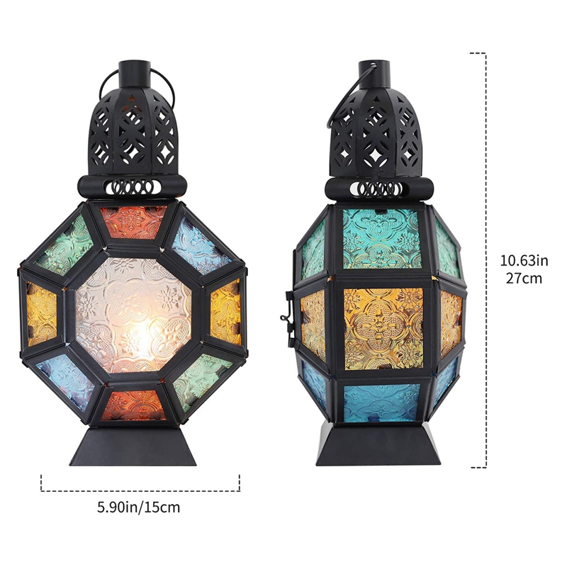 レトロな鉄製キャンドルランタン、ポータブルモロッコ風ステンド - Candle Holder Decor のレビューと価格