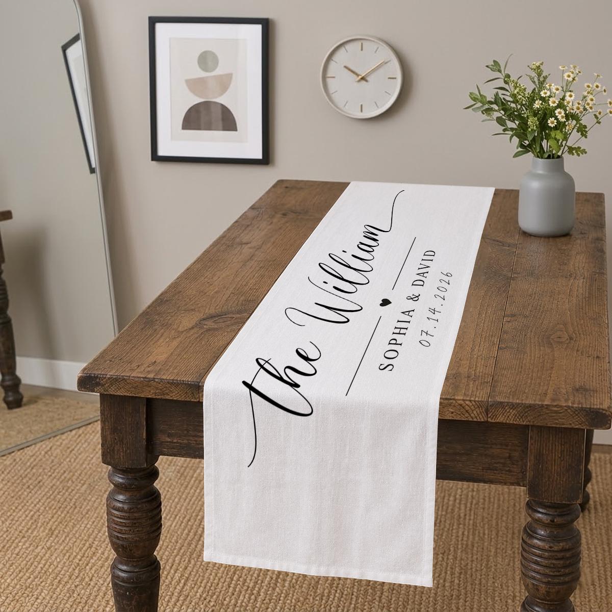 オーダーメイドのウェディングテーブルランナー、ミニマルなデザ - Table Runner のレビューと価格