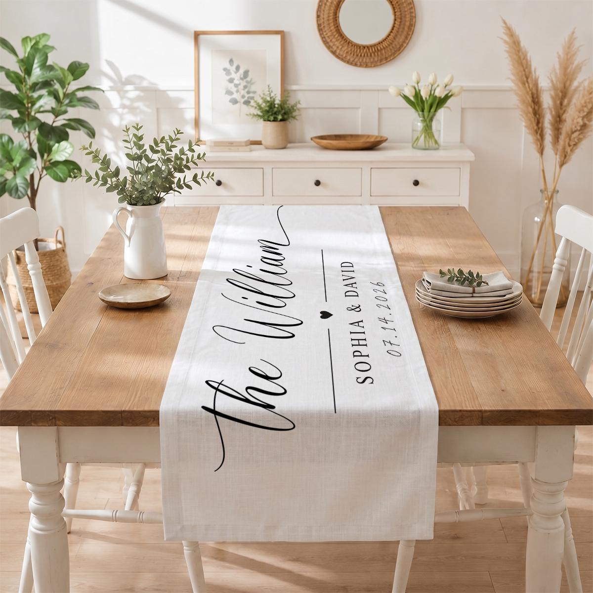 オーダーメイドのウェディングテーブルランナー、ミニマルなデザ - Table Runner のレビューと価格