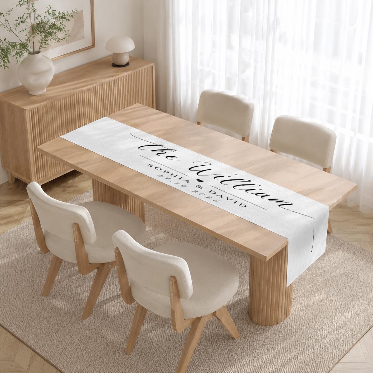 オーダーメイドのウェディングテーブルランナー、ミニマルなデザ - Table Runner のレビューと価格