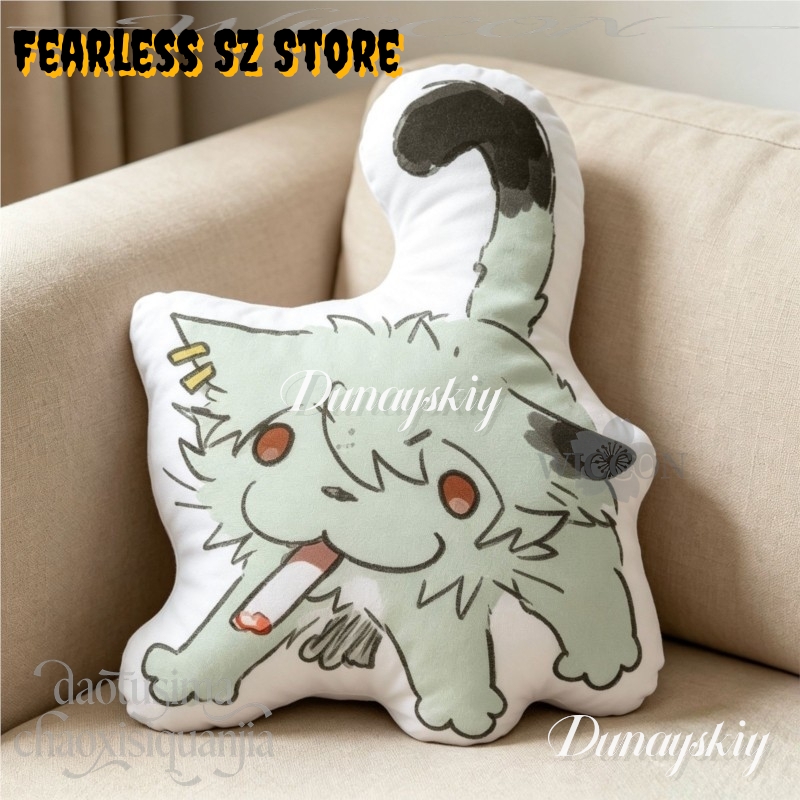 チェインスモーカーキャット Qバージョンドール かわいいホー - Throw Pillow のレビューと価格